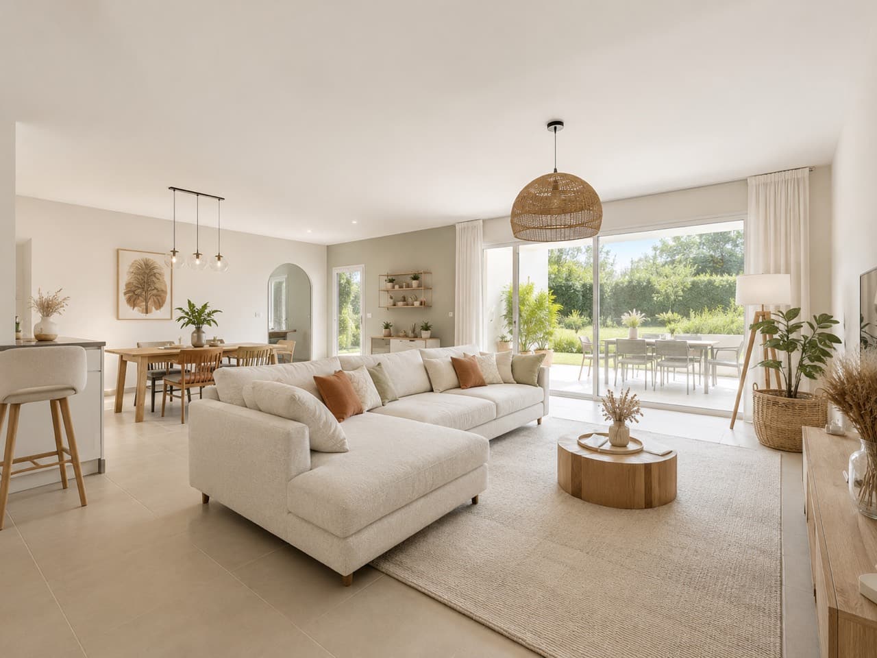 Intérieur lumineux aménagé pour faciliter la projection