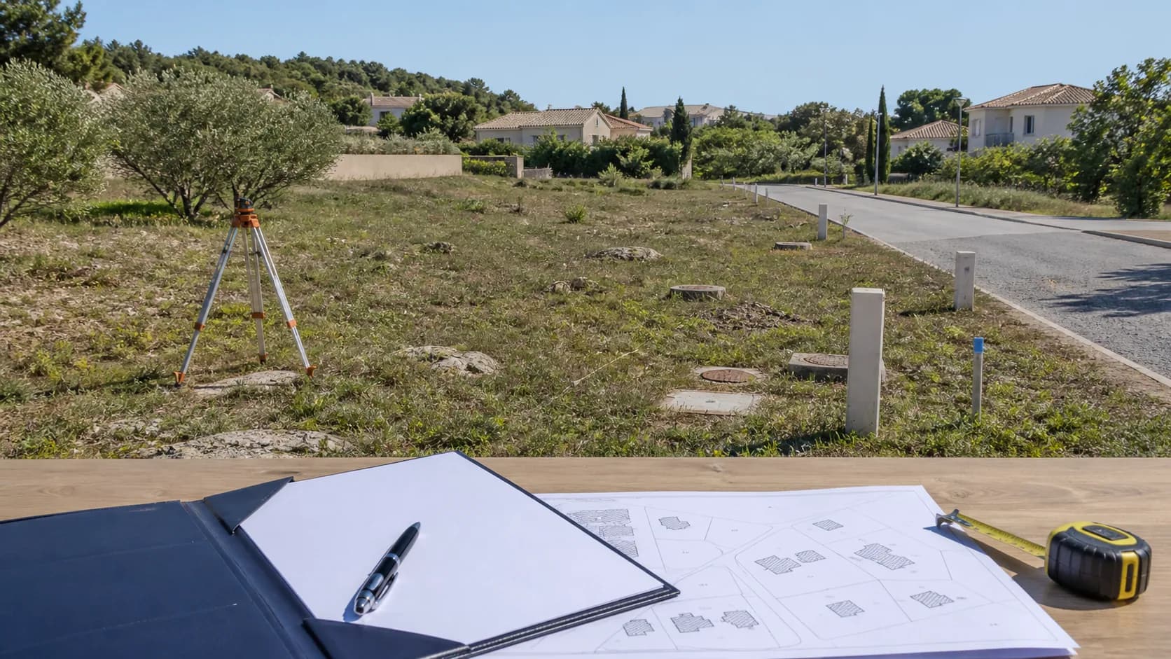 Terrain, plan et matériel avant un compromis de vente